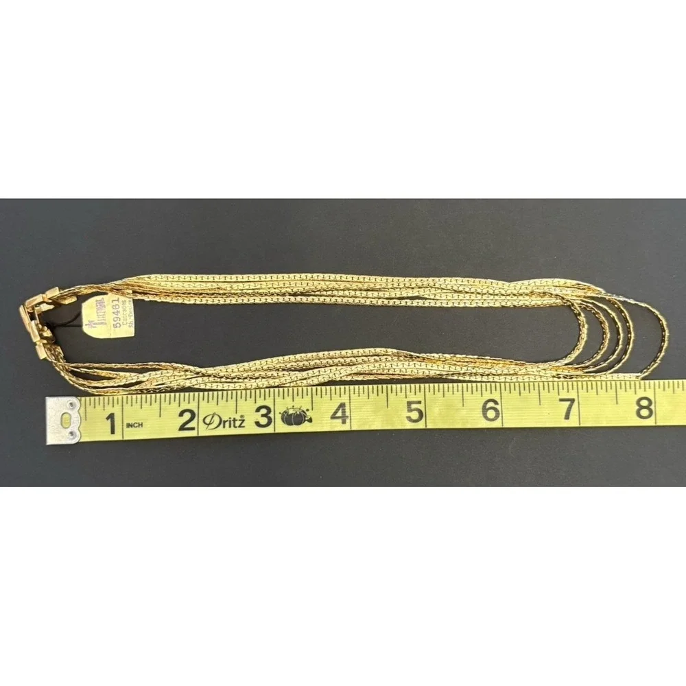 Trifari Multi-Strand Gold Tone Layered Necklace